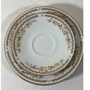 EKCO International Golden Autumn Exquisite Fine China Plate and Saucer Set for 4